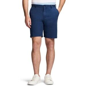 IZOD Men's Saltwater 9.5" Flat Front Chino Short Cadet Navy Size 38 Classic Fit